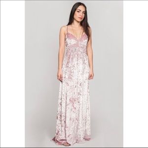 Show Me Your MuMu Aurora Maxi Pink Velvet Dress